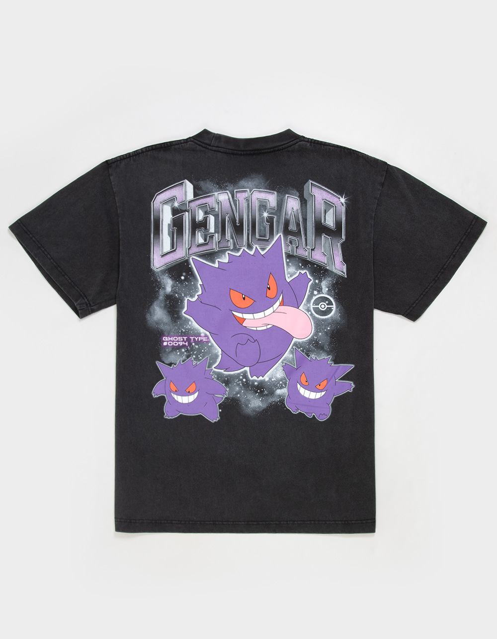 POKEMON Gengar Mens Boxy Tee - WASHED BLACK