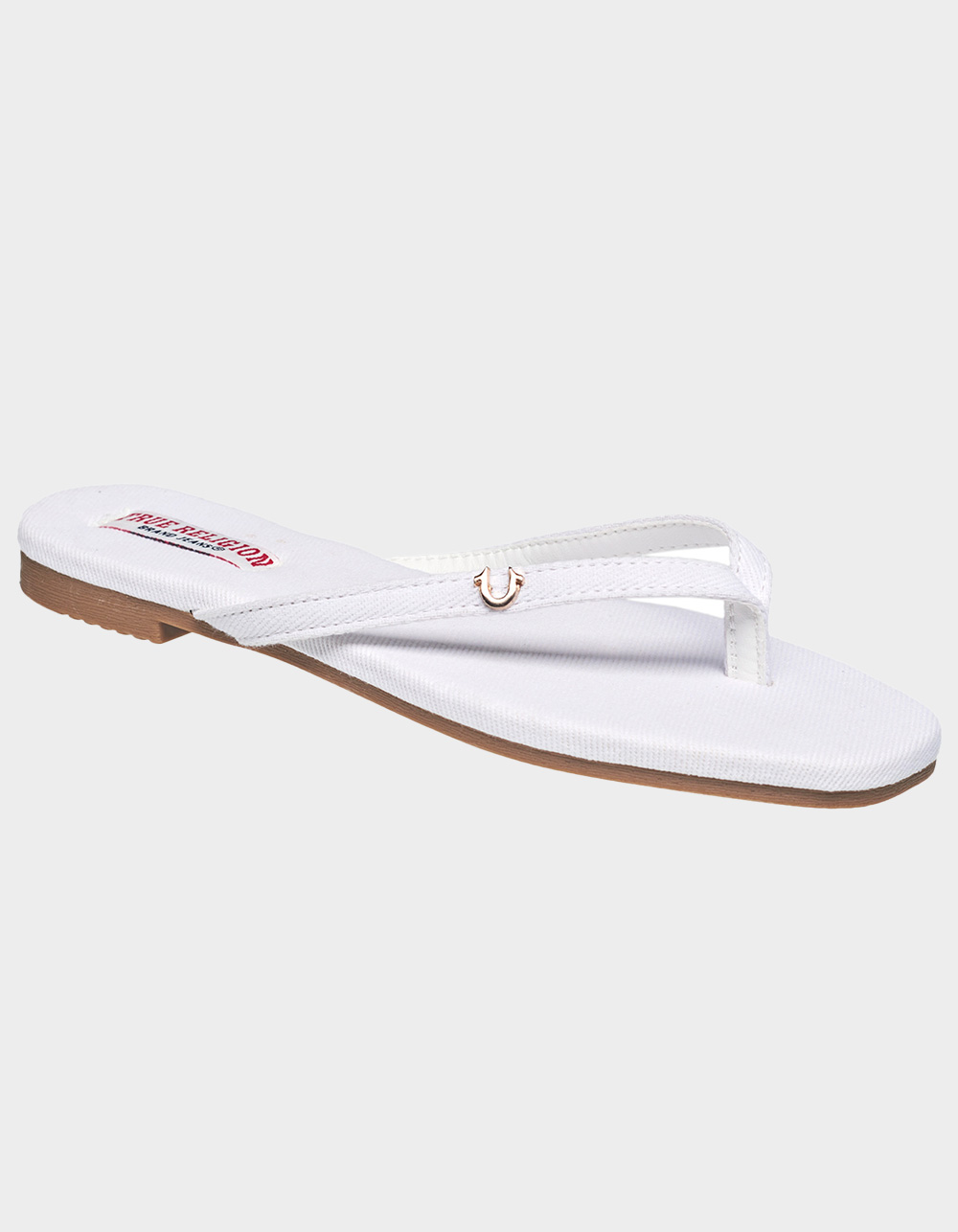 TRUE RELIGION Sexyy Thong Slip-On Womens Flip Flops - WHITE