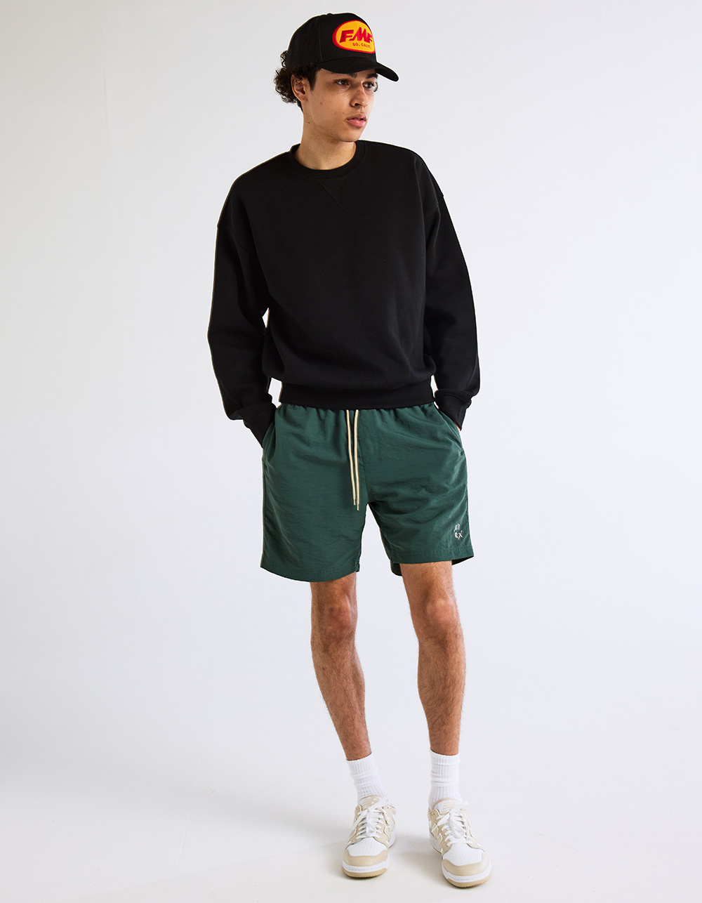 Men Nylon Shorts - Army Green - SM2509158A