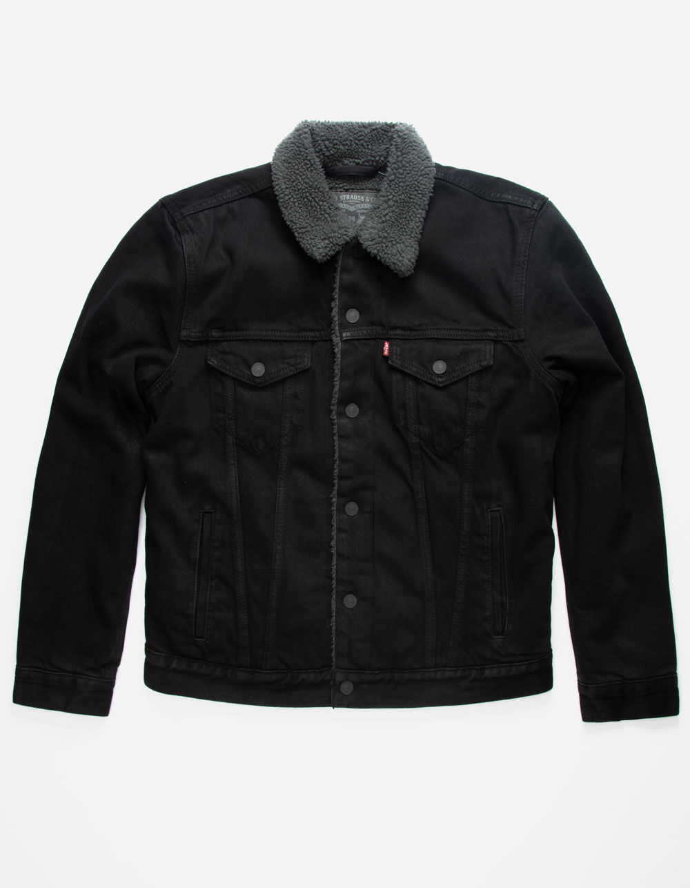 LEVI'S Sherpa Black Denim Mens Trucker Jacket BLACK DENIM Tillys
