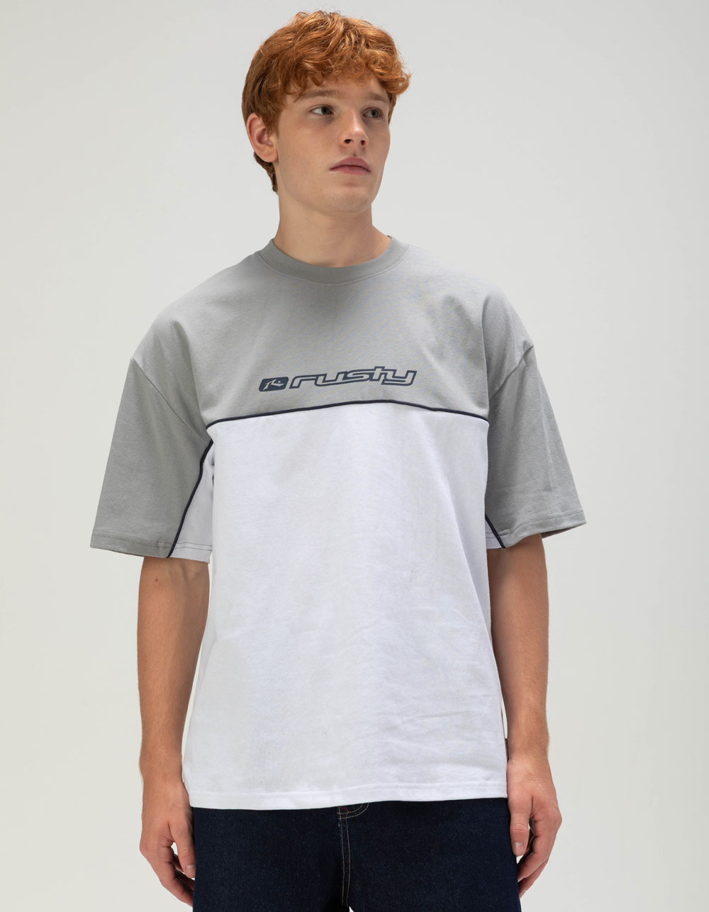 RUSTY Infinity Mens Tee - GRAY/WHITE