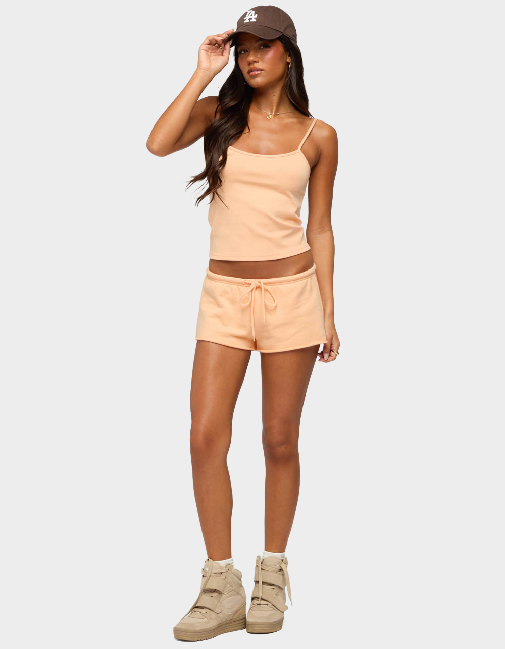 EDIKTED Cataleya Micro Shorts - ORANGE