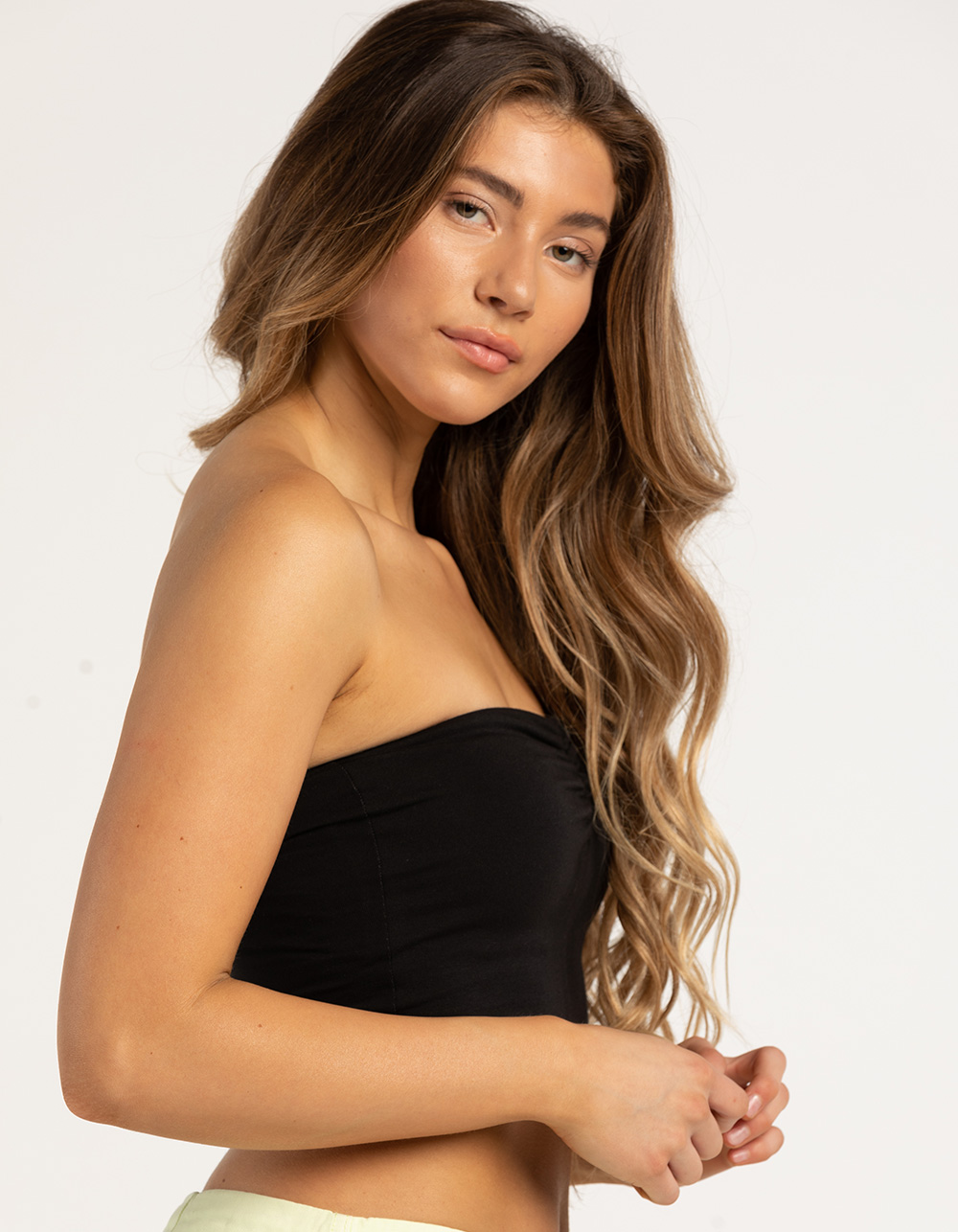 トップス c... FULL TILT Solid Cinch Tube Top - BLACK | Tillys