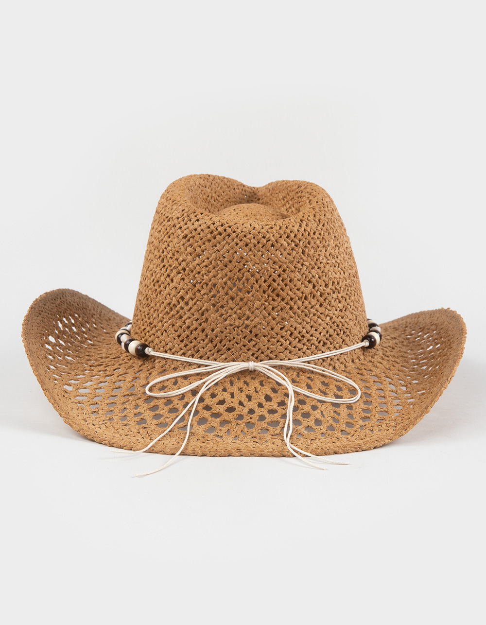 Puka Shell Beaded Womens Cowboy Hat - KHAKI