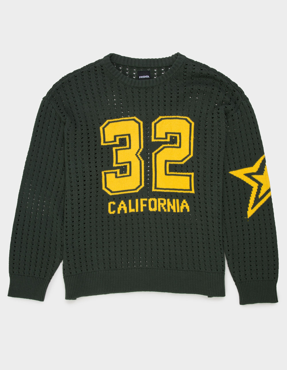 RSQ Mens Jersey Graphic Sweater - GREEN