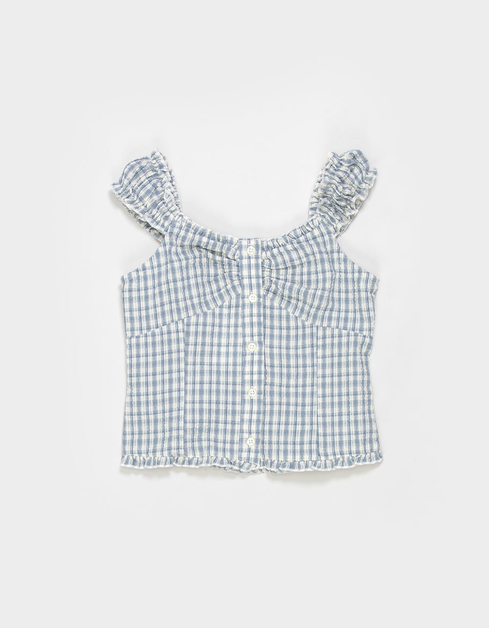 RSQ Girls Printed Button Front Top - BLUE COMBO