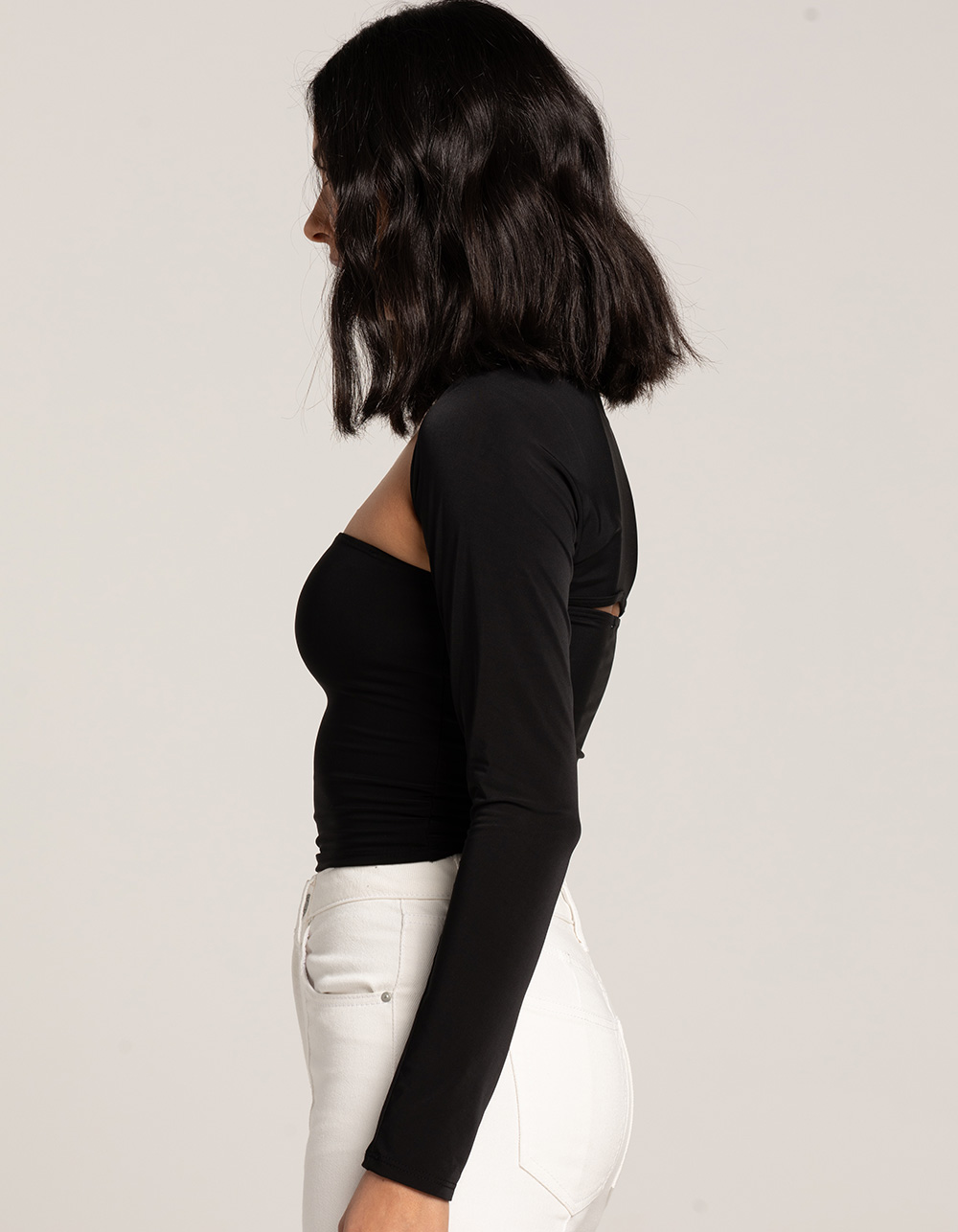 WEST OF MELROSE Womens Tube Top Shrug Set BLACK Tillys