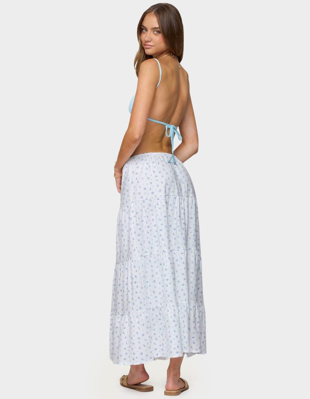 EDIKTED Charley Floral Tiered Maxi Skirt - WHITE