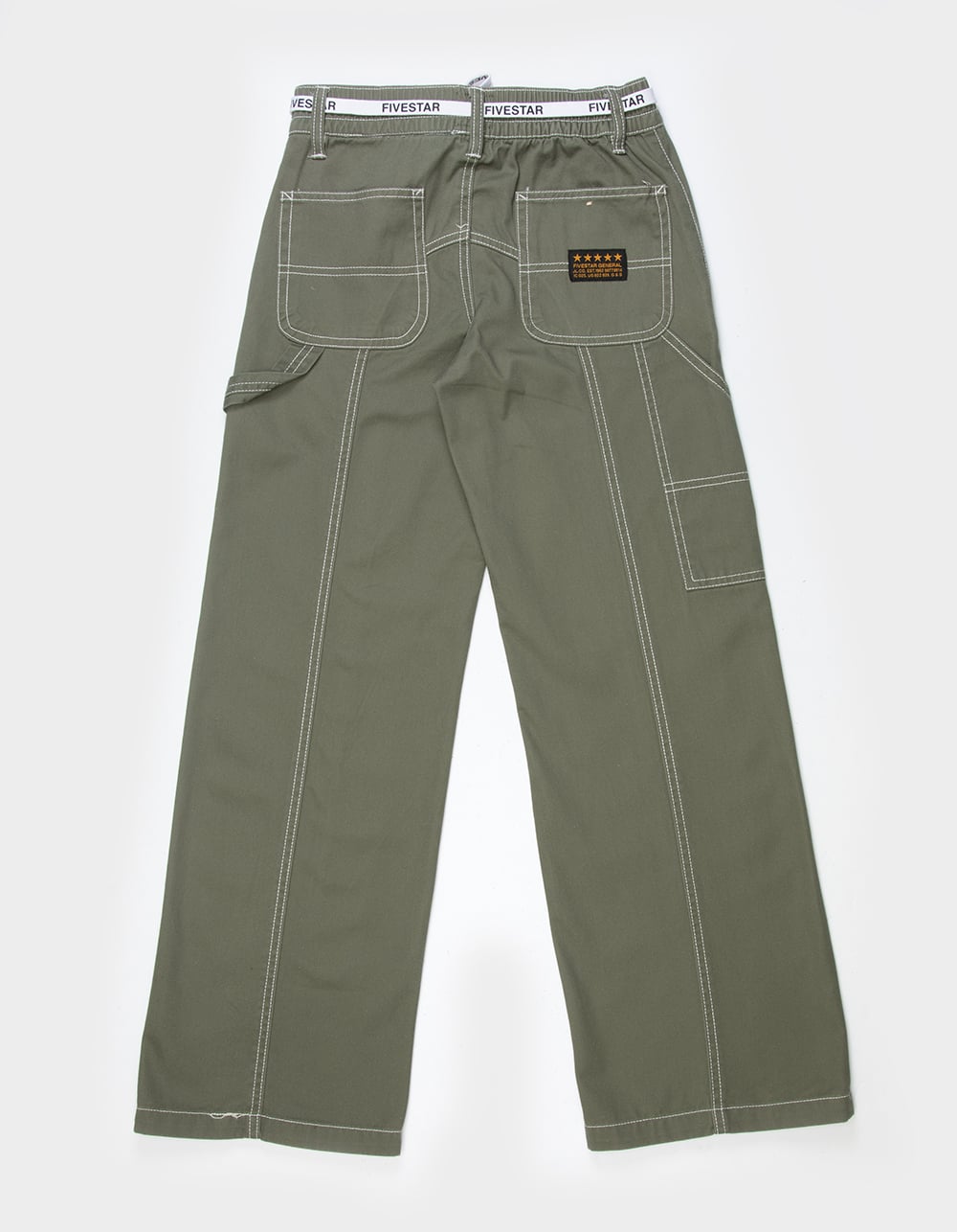 FIVESTAR GENERAL CO. Belted Girls Low Rise Carpenter Pants - OLIVE