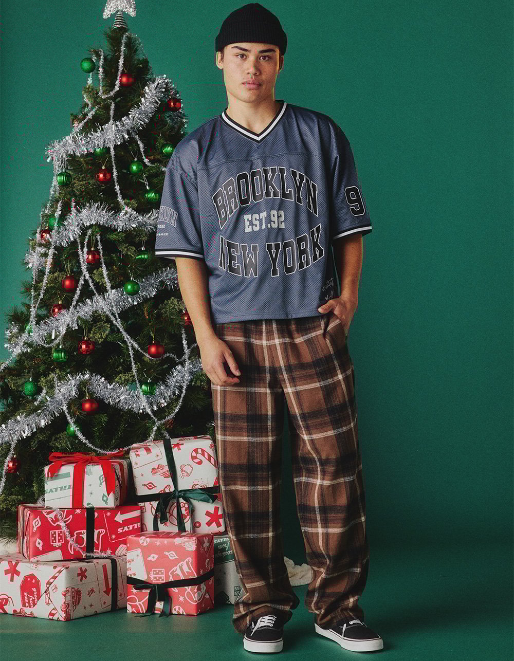 RSQ Mens Pajama Pants - BROWN COMBO