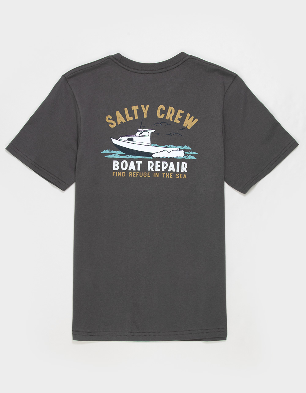 SALTY CREW Boat Repair Boys Tee - CHARCOAL
