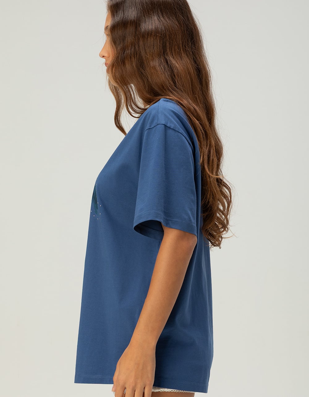 LEVI'S Premium Womens Studded Boyfriend Tee - BLUE