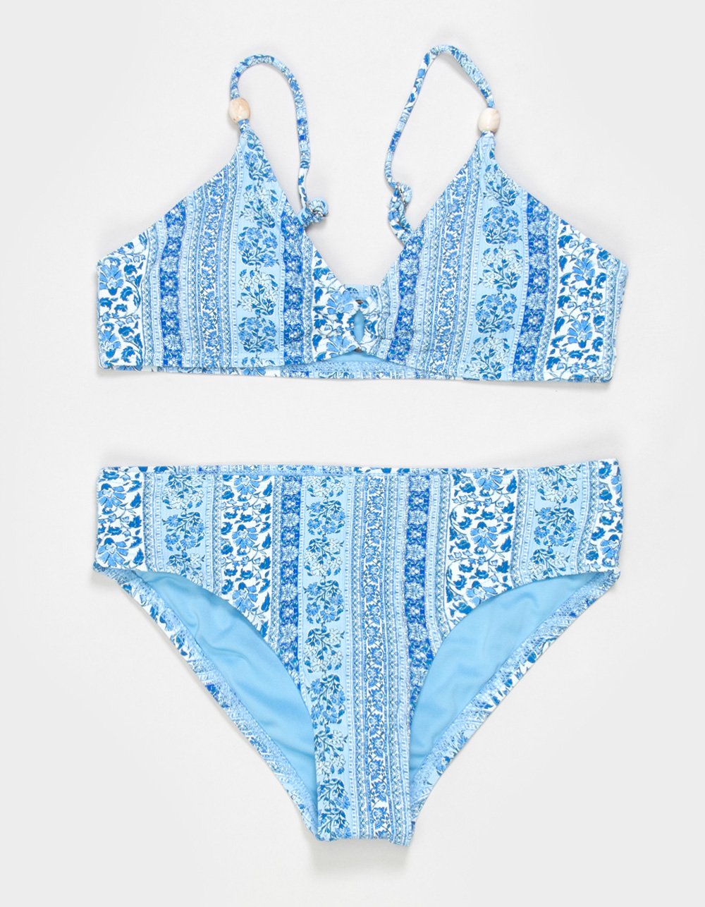 DAMSEL Ring Girls Bralette Bikini Set - BLUE COMBO