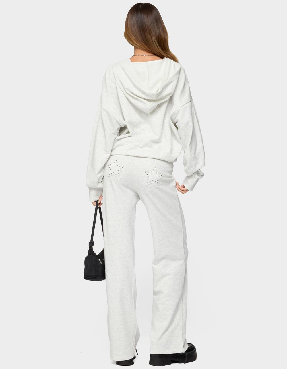 EDIKTED Briela Star Studded Sweatpants - GRAY