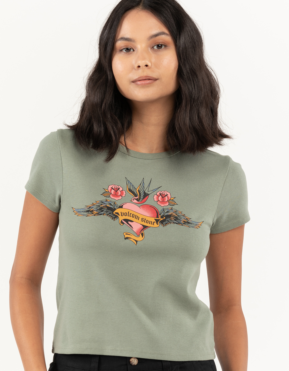 VOLCOM All Booed Womens Baby Tee - SAGE | Tillys