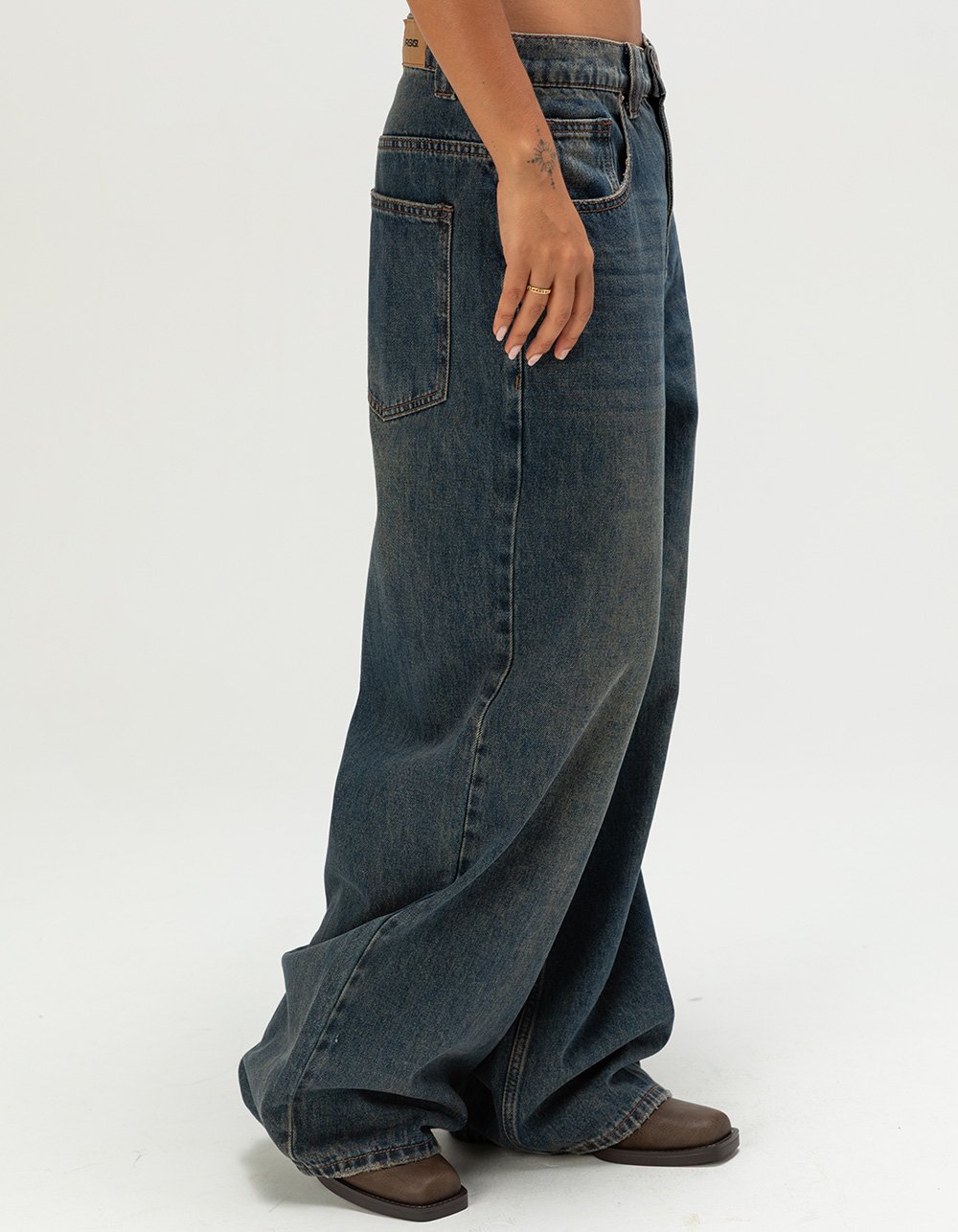 RSQ Womens Low Rise Ultra Baggy Jeans  - DARK VINTAGE