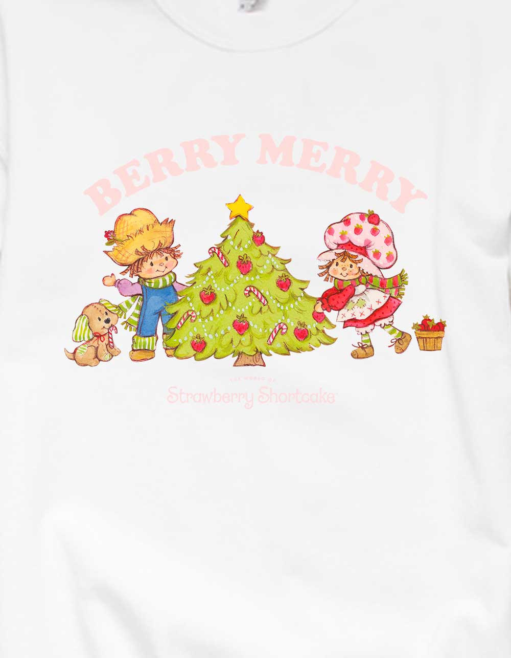 STRAWBERRY SHORTCAKE Berry Merry Unisex Crewneck Sweatshirt  - WHITE
