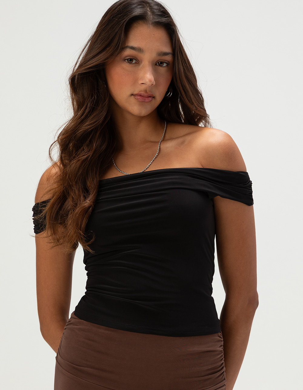 TILLYS Womens Off The Shoulder Butter Soft Top