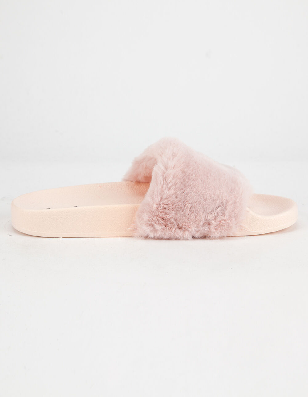 QUPID Faux Fur Pink Womens Sandals image number 1