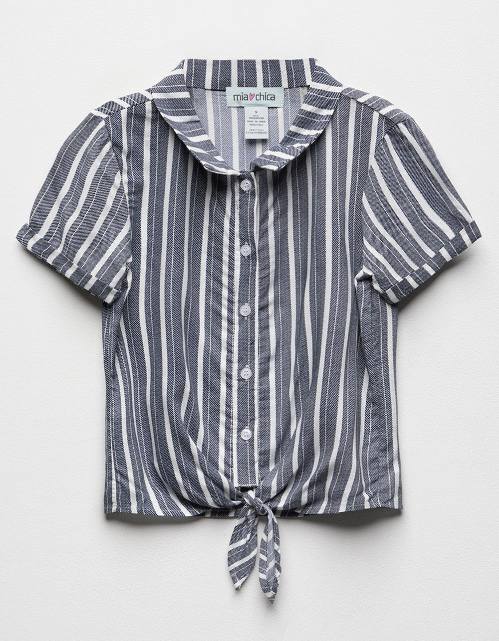 MIMI CHICA Stripe Tie Front Girls Top image number 0