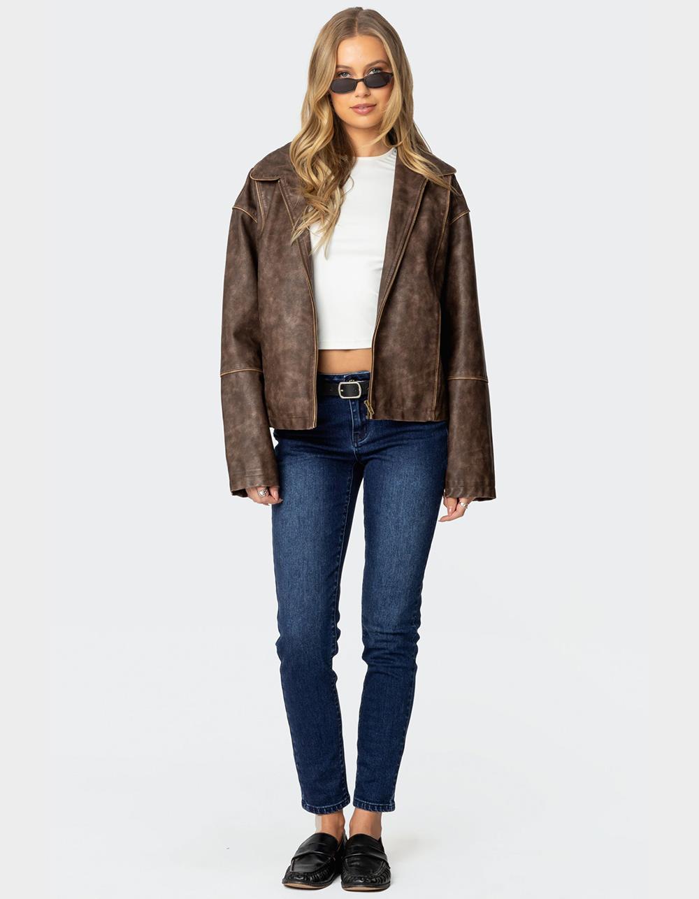 EDIKTED Rosalia Skinny Jeans - DARK BLUE