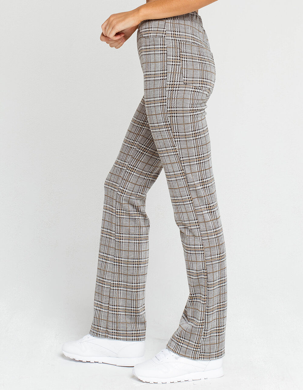 RSQ Plaid Womens Gray Flare Pants - GRAY COMBO | Tillys