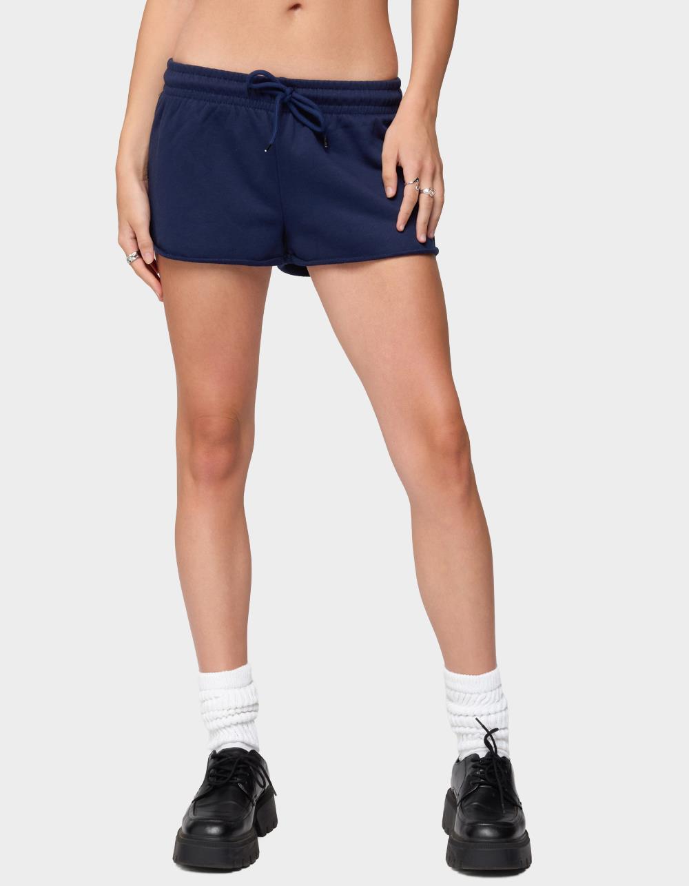 EDIKTED Pacific Coast French Terry Sweat Shorts - NAVY