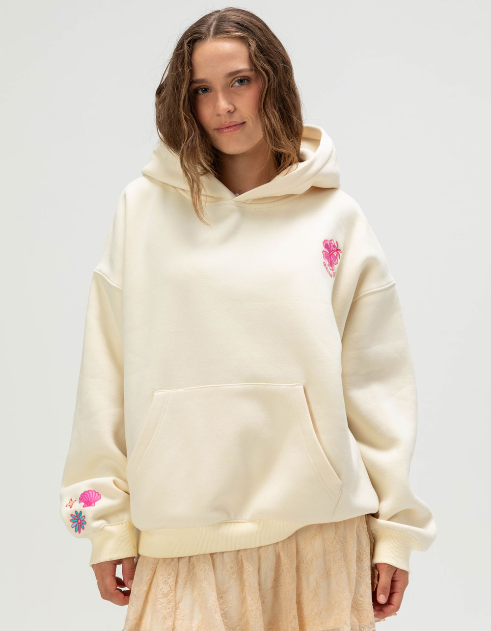 MALIBU SKYYE Pink Paradise Womens Hoodie - YELLOW