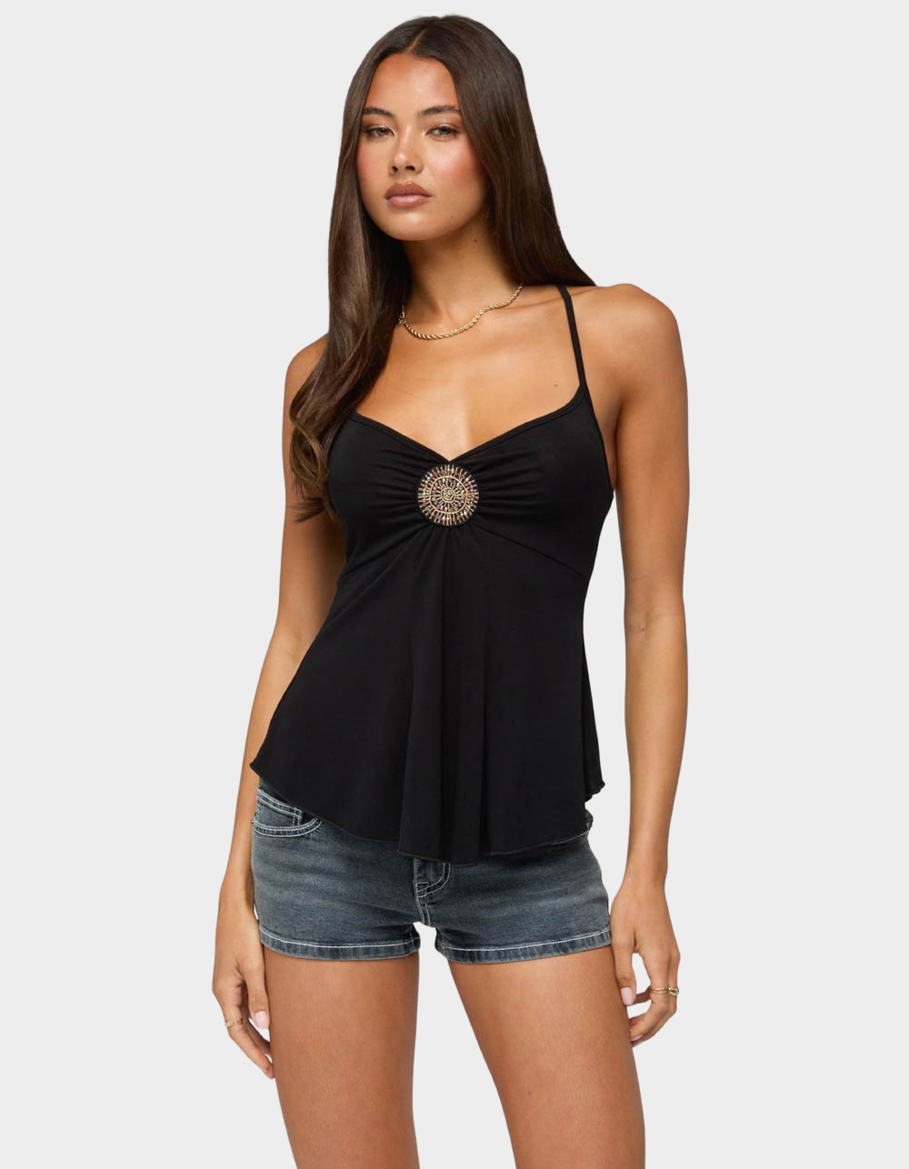 EDIKTED Kirstine Bead Patch Tank Top