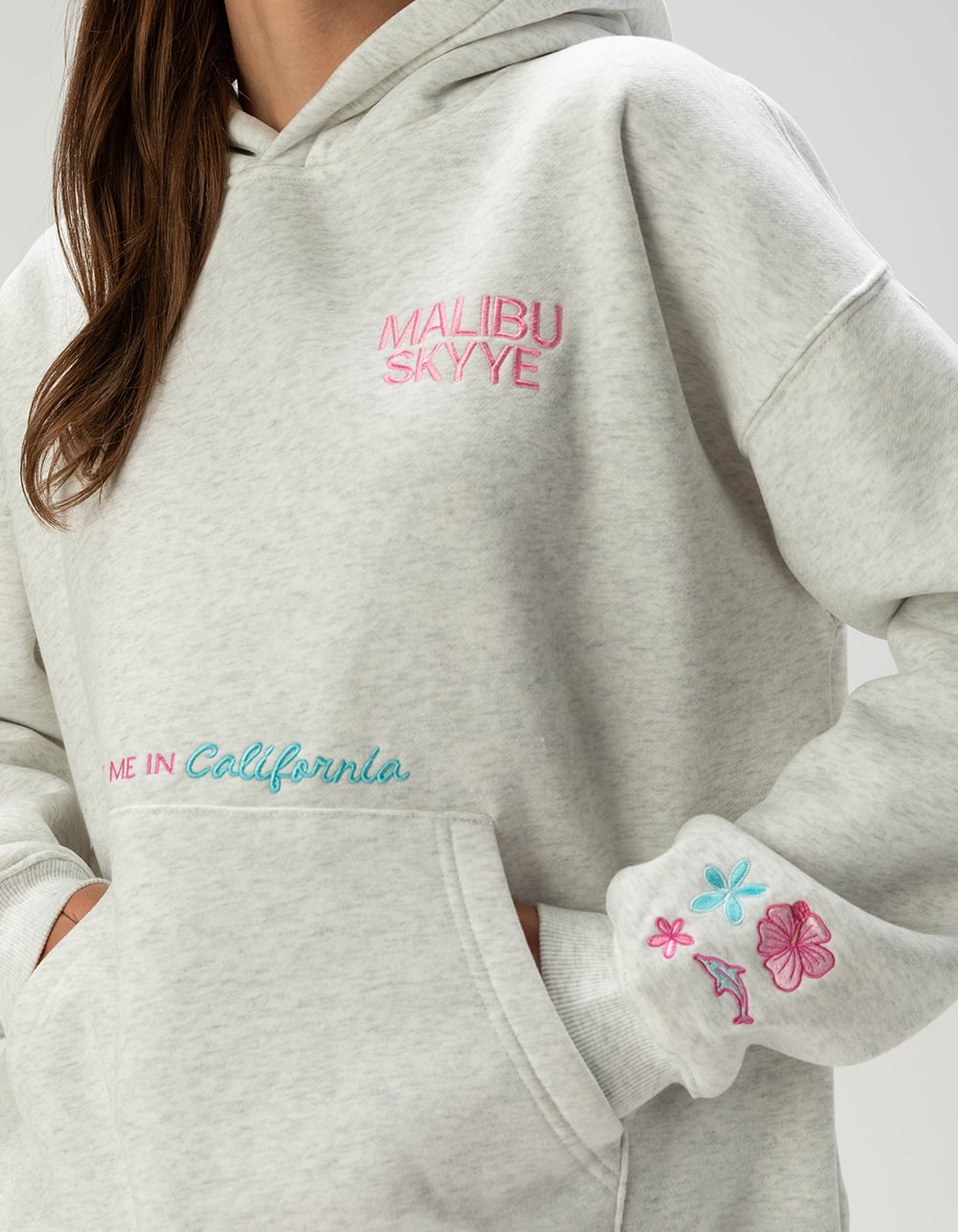 MALIBU SKYYE California Womens Hoodie - HEATHER GRAY