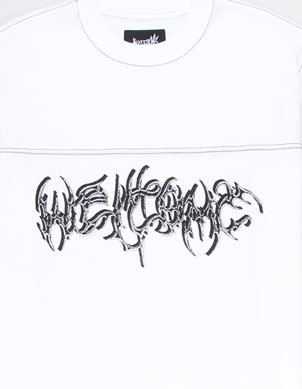 WELCOME SKATEBOARDS Spire Contrast Stitch Mens Tee - WHT/BLK