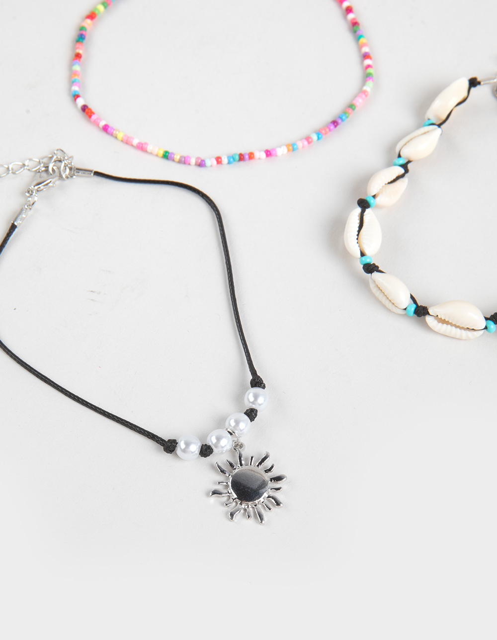 FULL TILT 3 Pack Shell/Sun/Beaded Anklets - MULTI