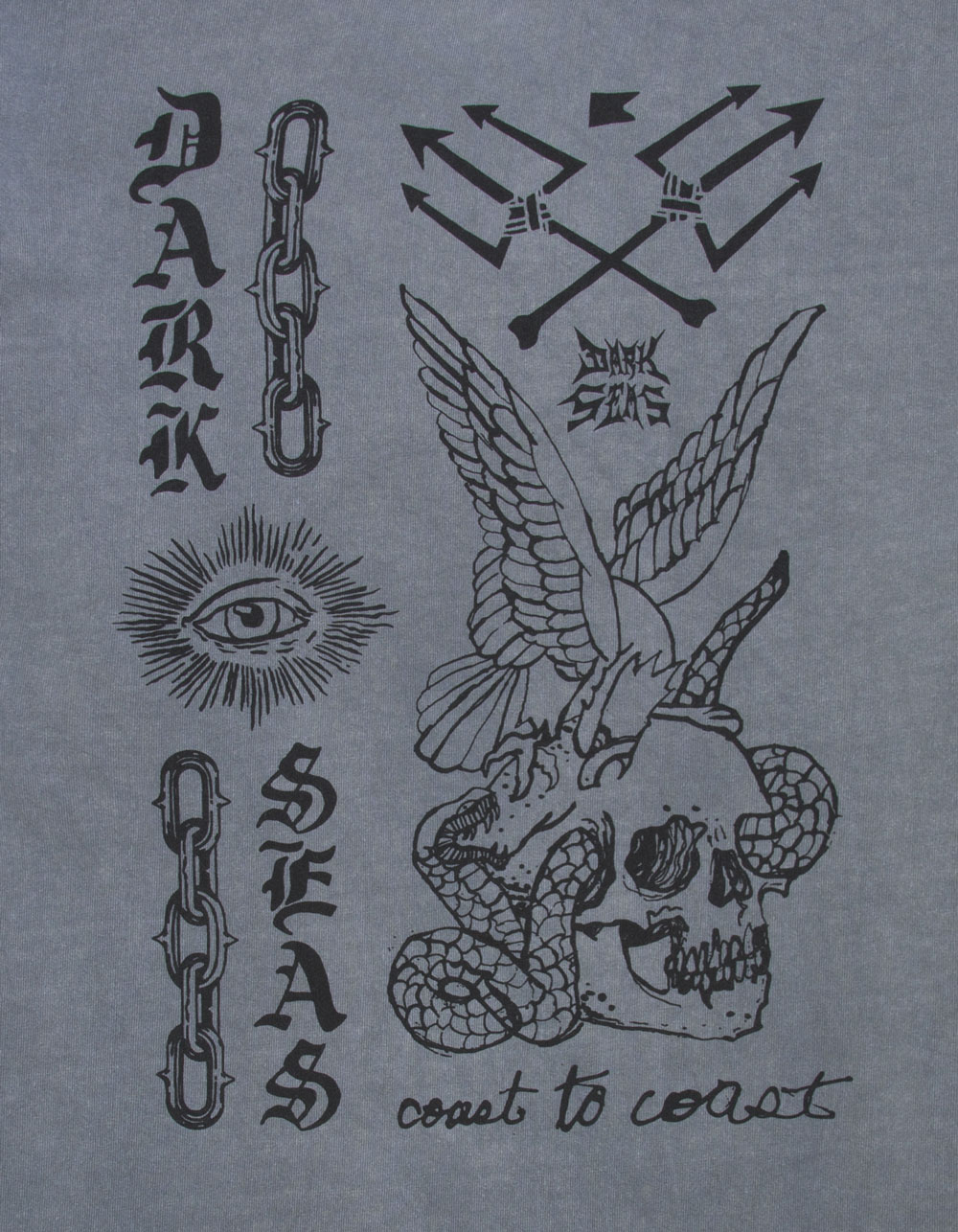 DARK SEAS Troublemaker Mens Heavyweight Tee - GRAY