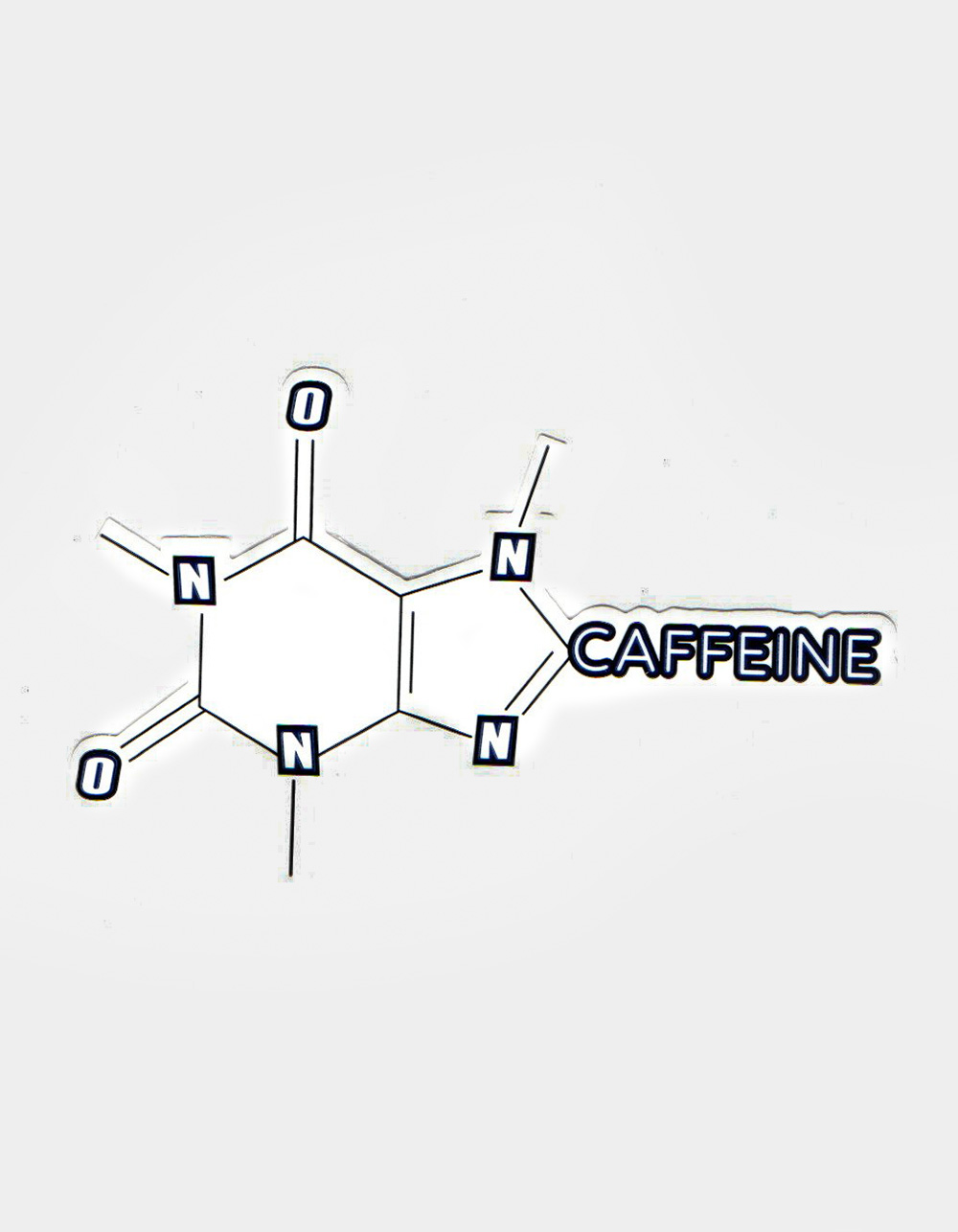 Caffeine Molecule Sticker - BLACK