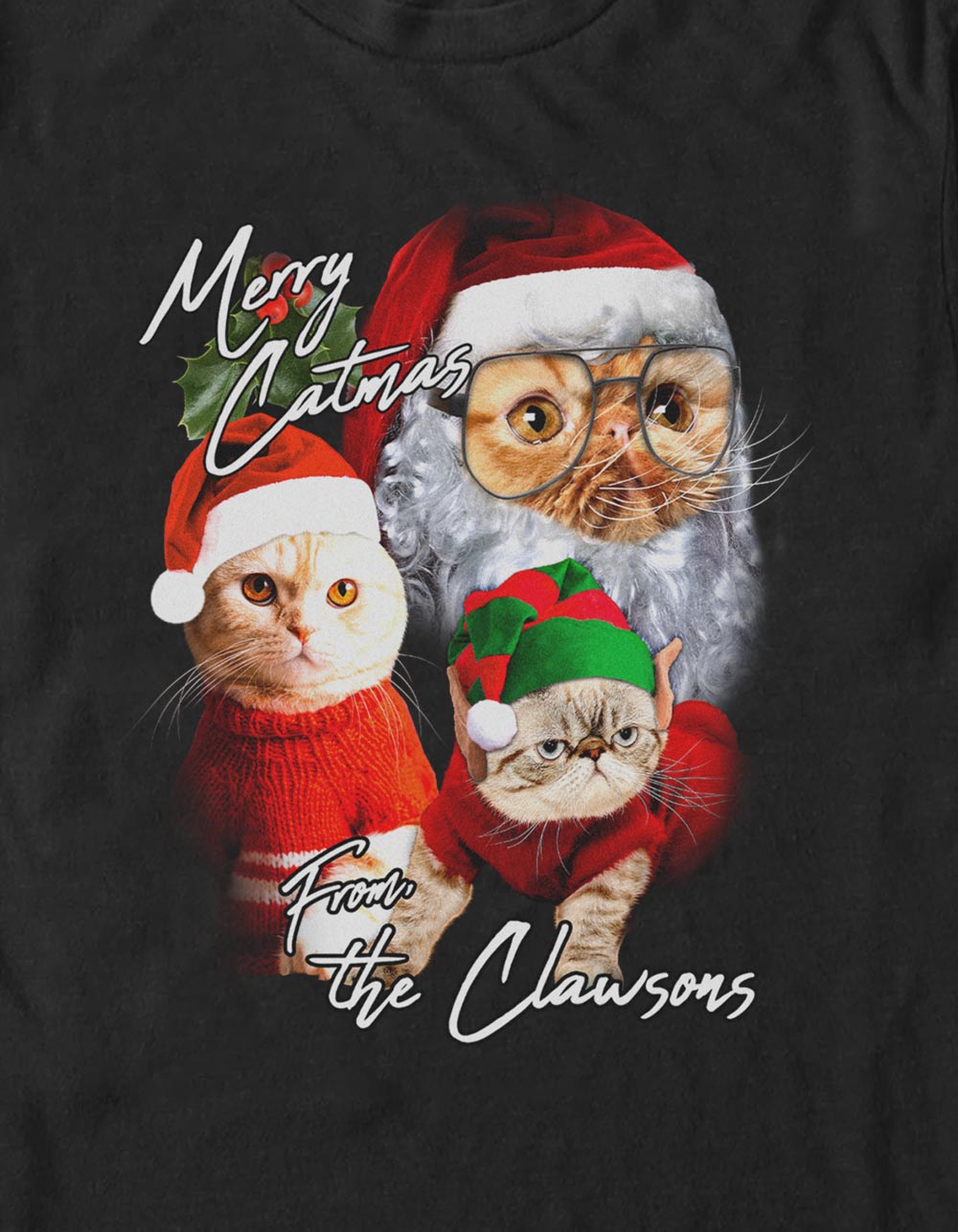 CAT Merry Catmas Unisex Tee - BLACK