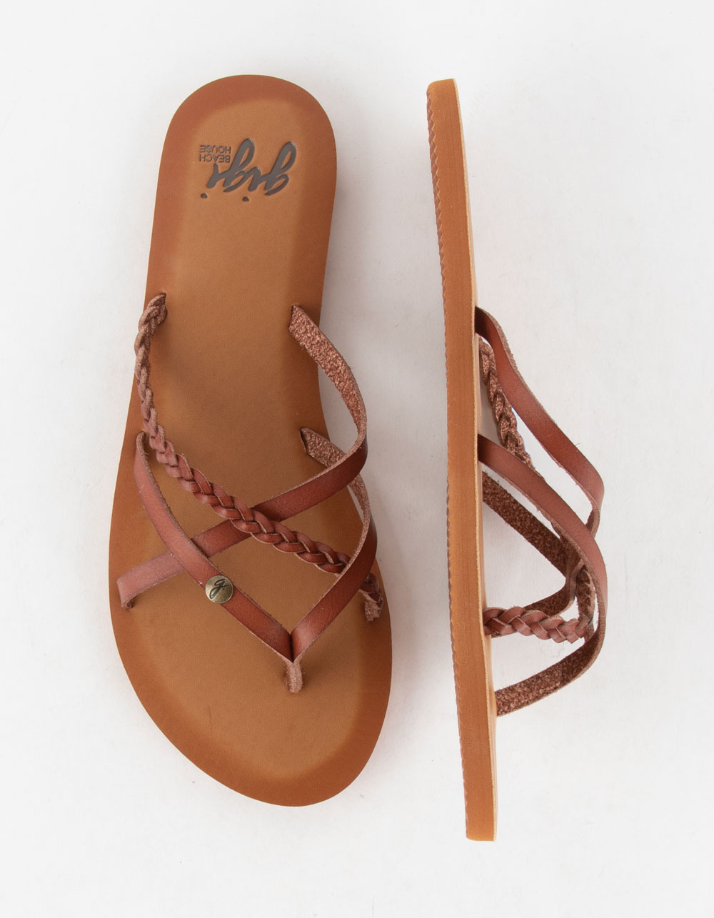GIGI Star Thong Womens Flip Flops - OATMEAL
