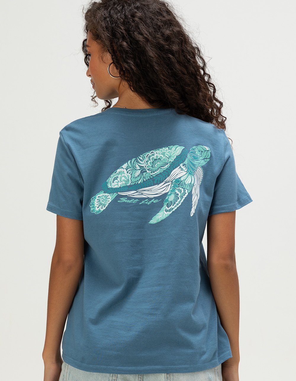 SALT LIFE Ocean Turtle Womens Tee - NAVY