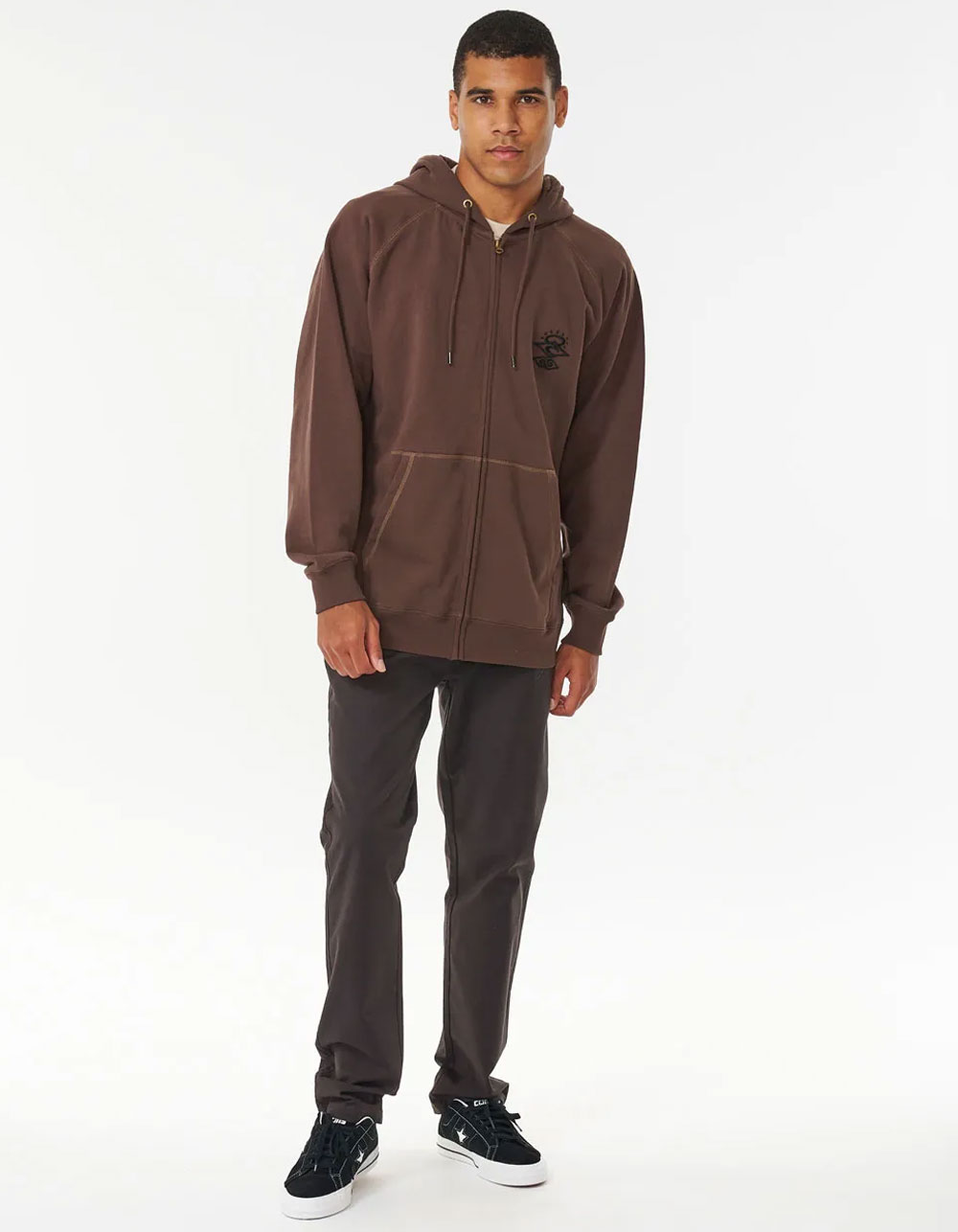 RIP CURL Searchers Mens ZipUp Hoodie BROWN Tillys