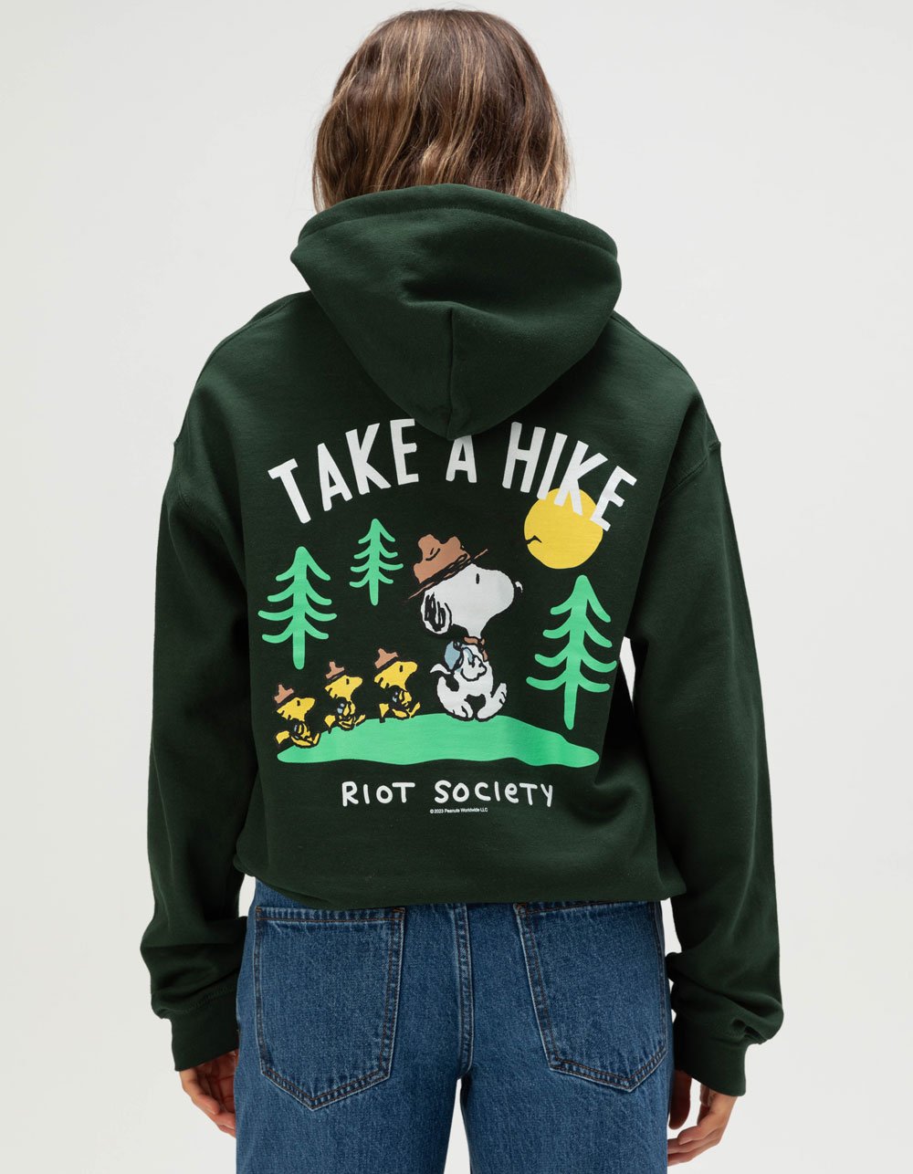 RIOT SOCIETY x Peanuts Take A Hike Womens Hoodie - GREEN