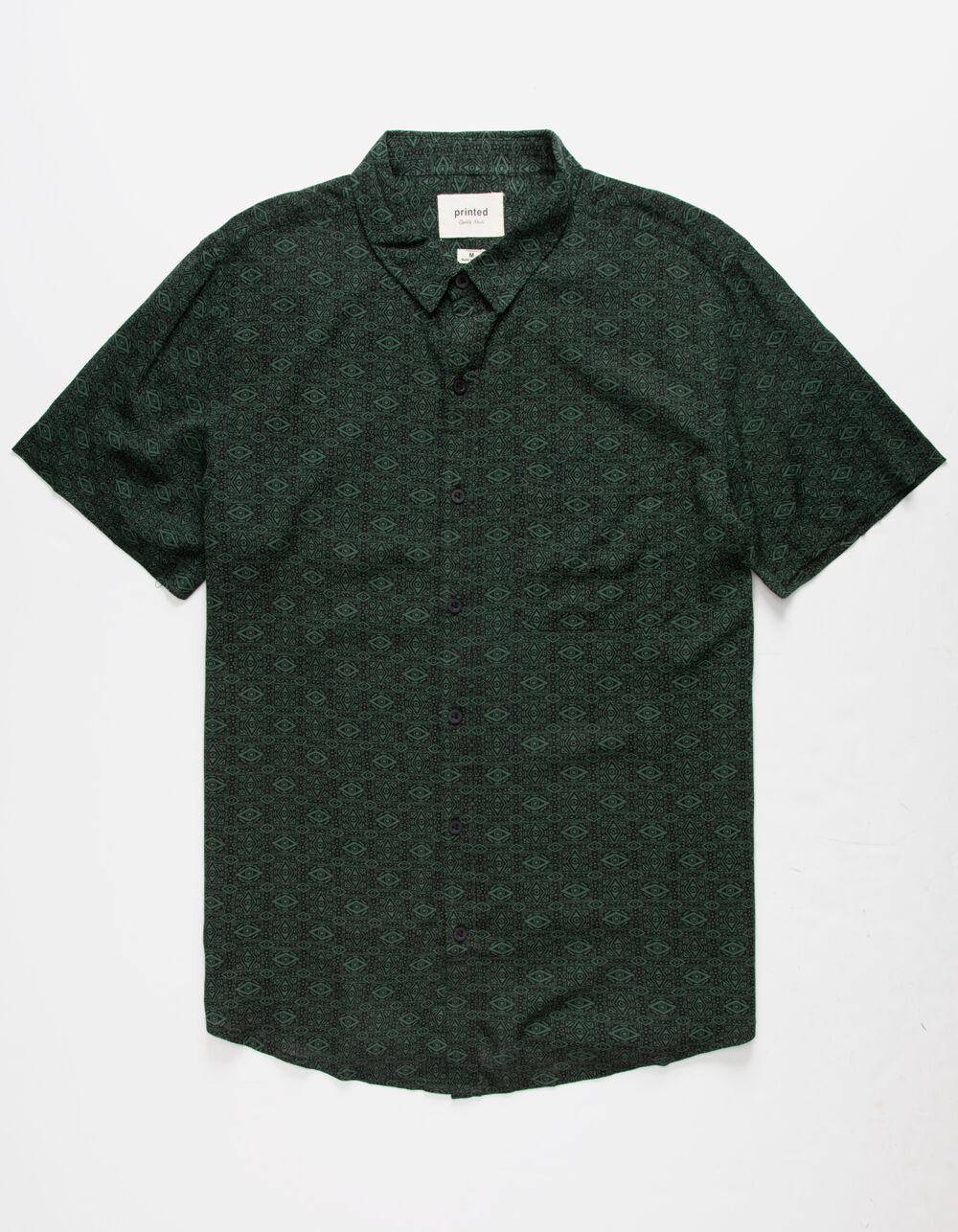 PRINTED Geo Mens Button Up Shirt - GREEN | Tillys
