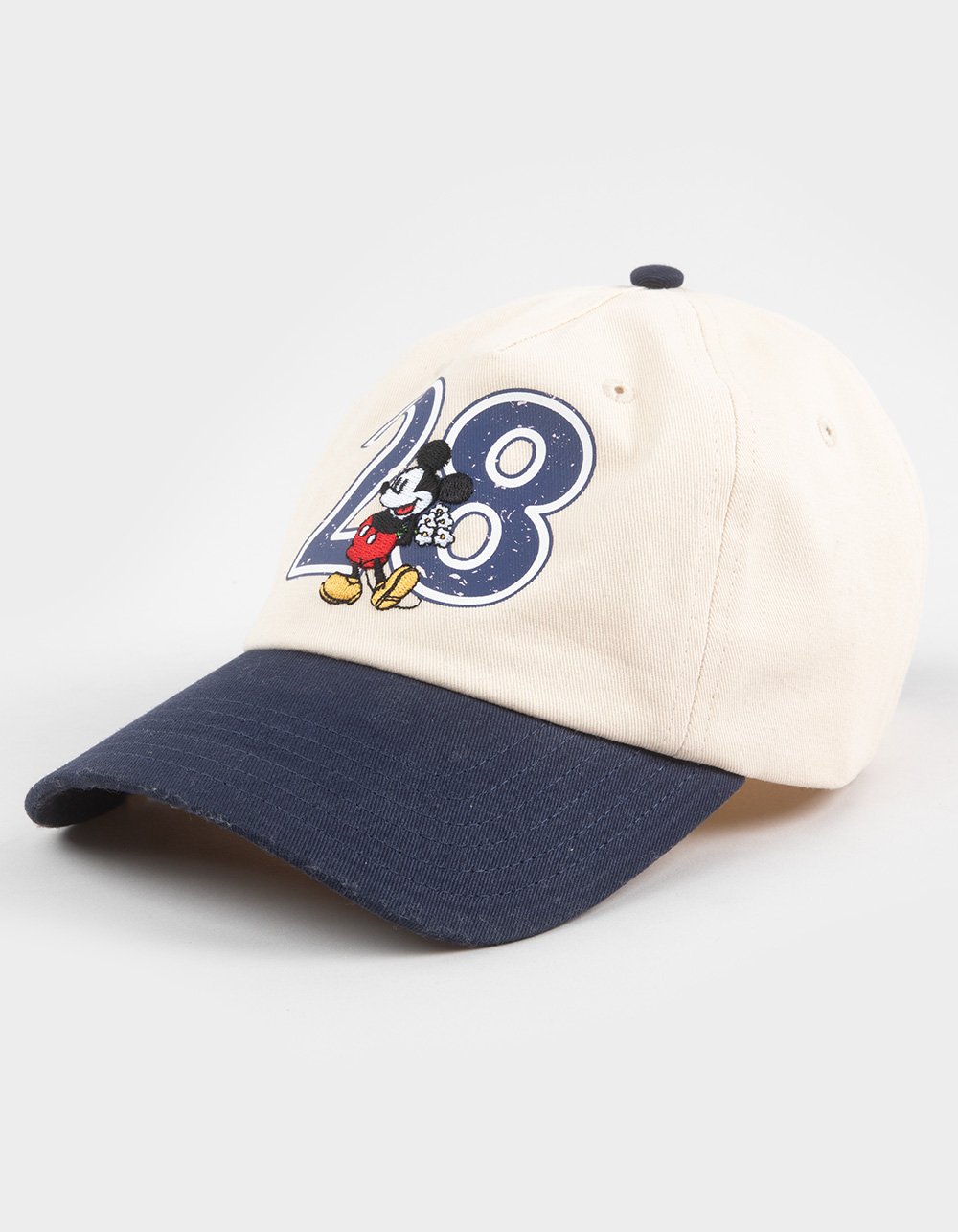 RSQ Disney Mickey Mouse 28 Strapback Dad Hat - NAVY/WHITE