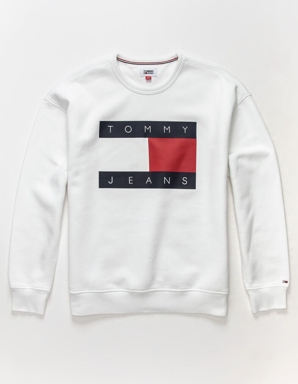 TOMMY JEANS Mens Lucca Crew Neck Sweatshirt - WHITE | Tillys