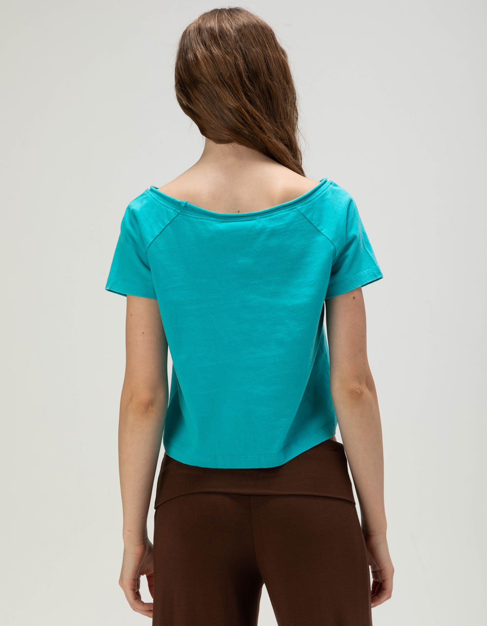 The WILD COLLECTIVE Miami Dolphins Womens Off Shoulder Tee - BLUE