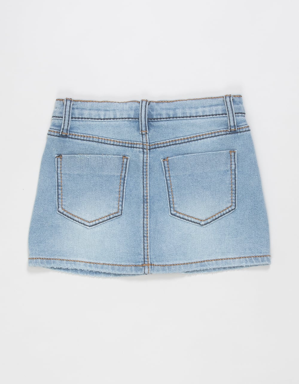 RSQ Girls Thick Stitch Denim Skort - LIGHT WASH