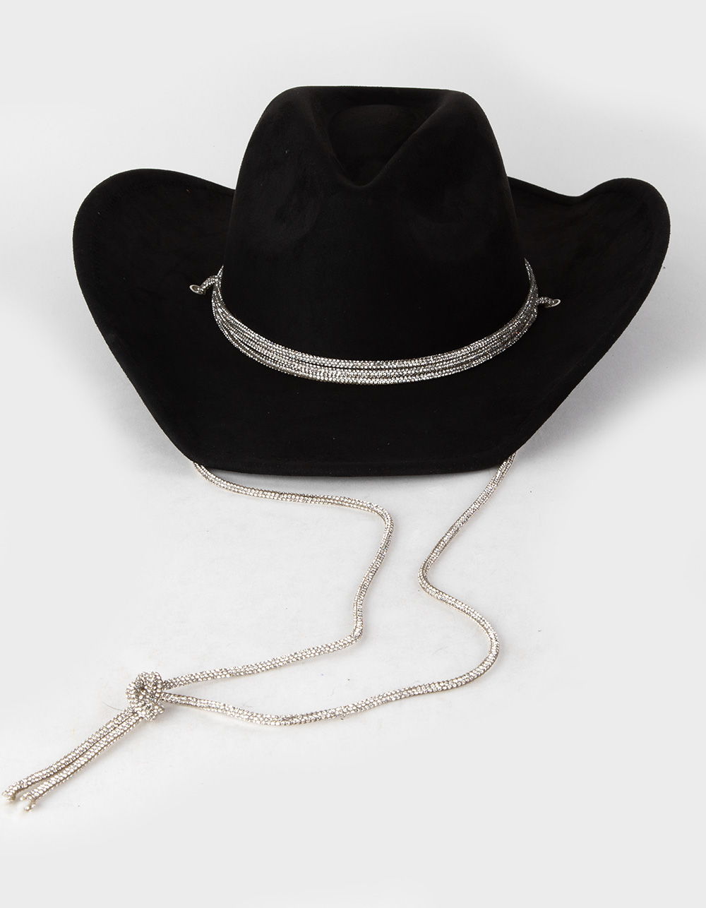 Rhinestone Strap Womens Cowboy Hat BLACK Tillys