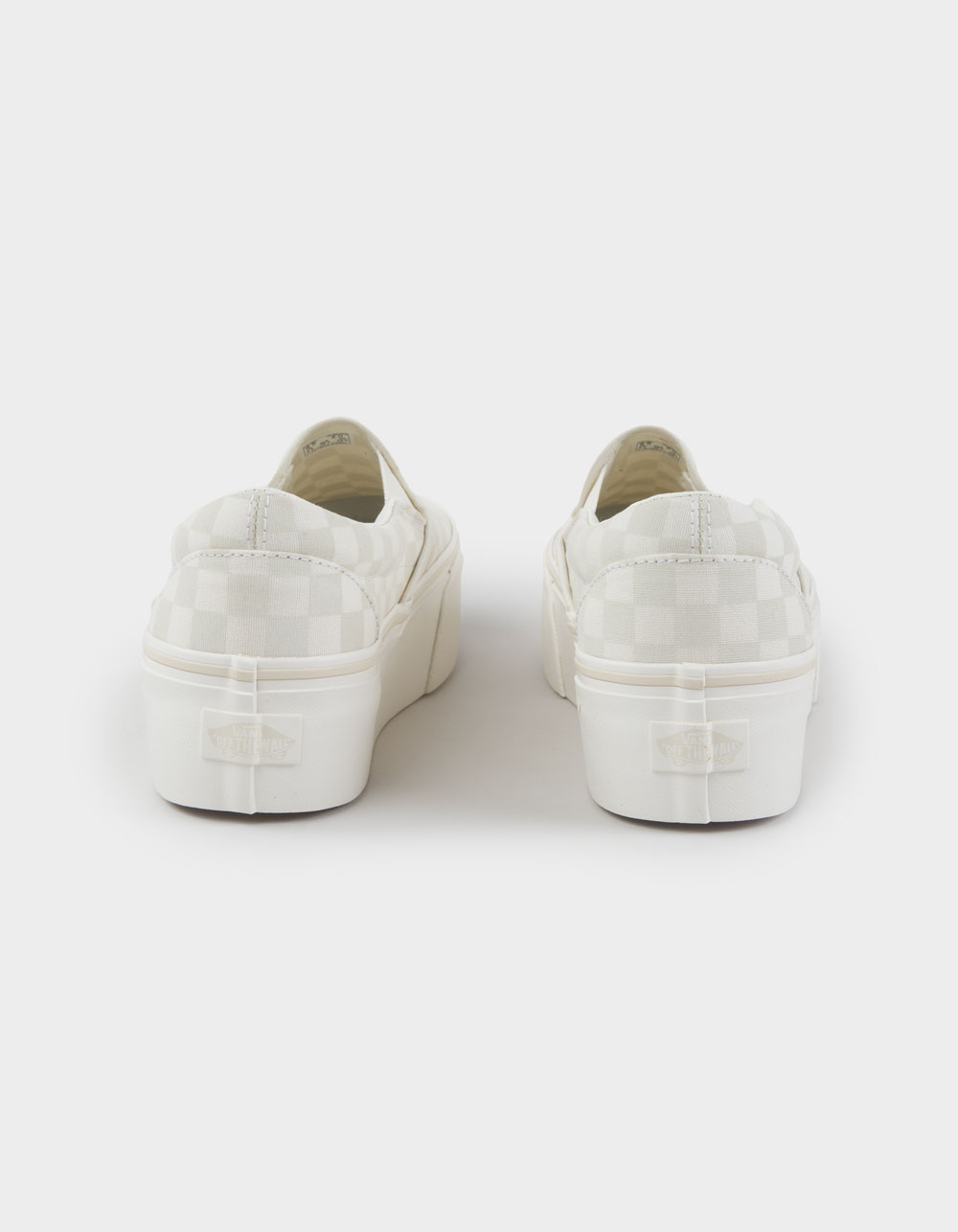 VANS Checkerboard Slip-On Stackform Womens Shoes - CREAM