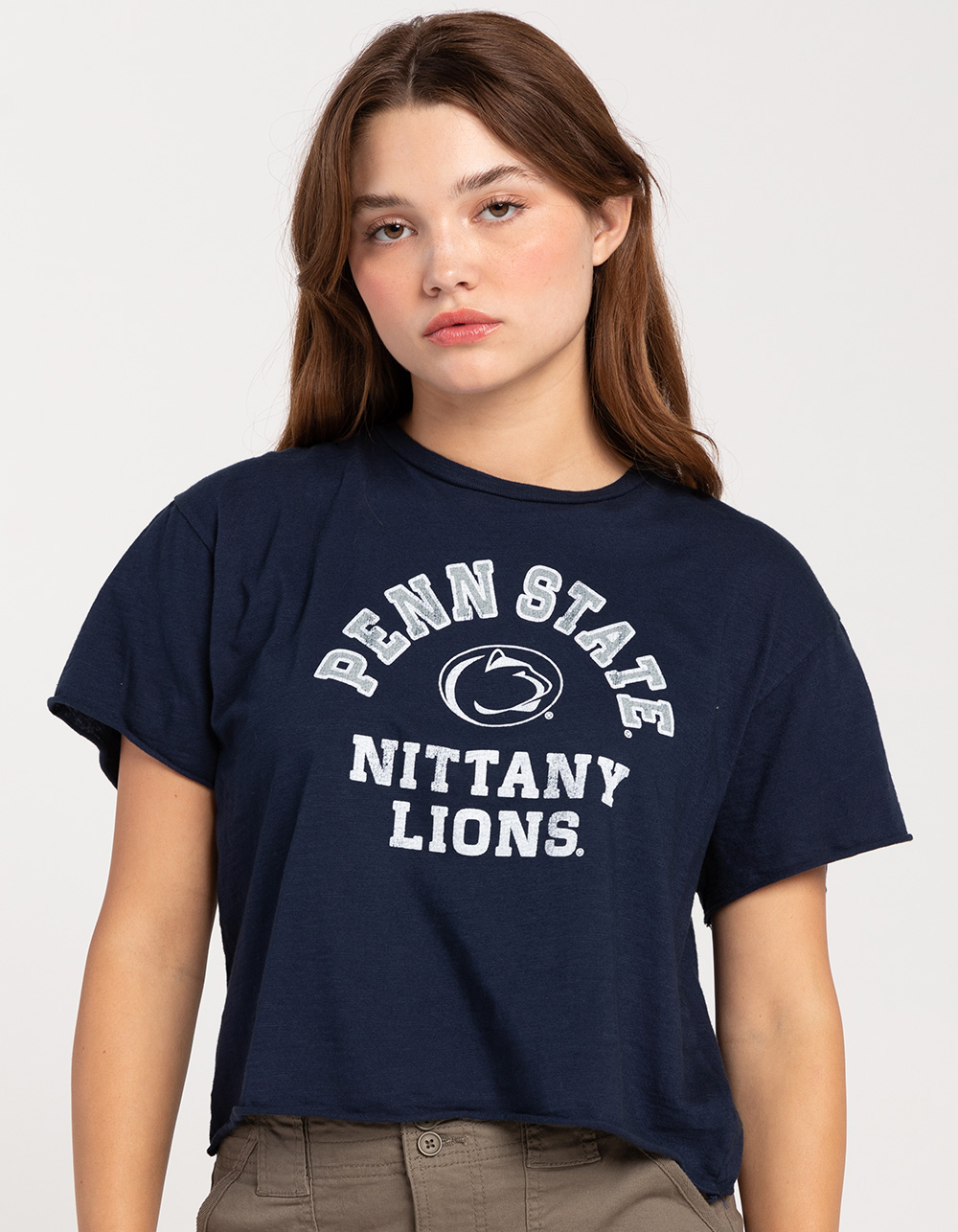 RETRO BRAND Penn State University Womens Crop Tee - NAVY | Tillys