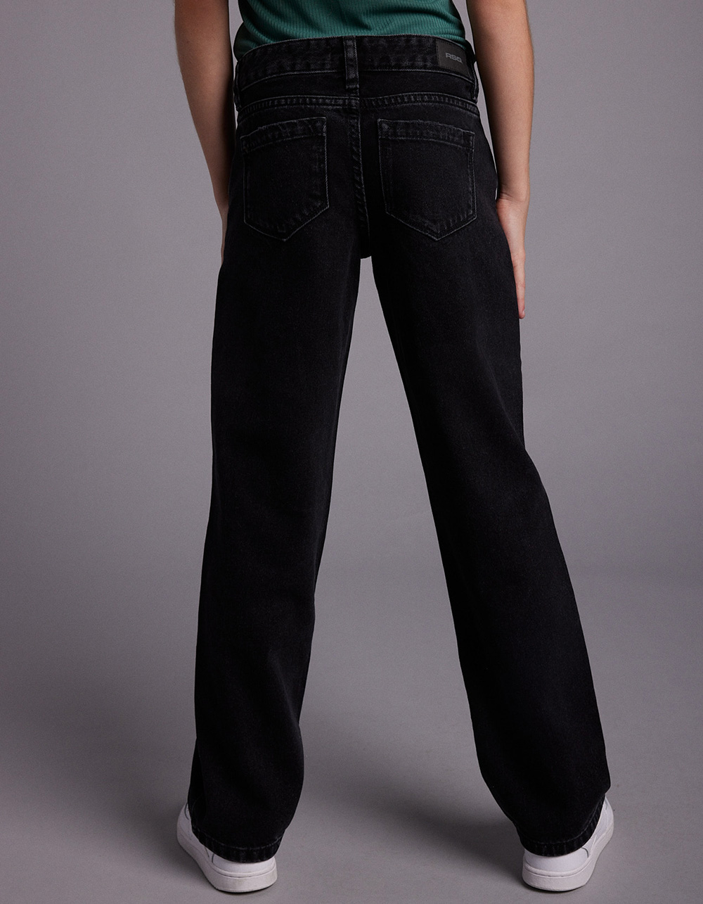 RSQ Girls Low Rise Baggy Jeans - WASHED BLACK