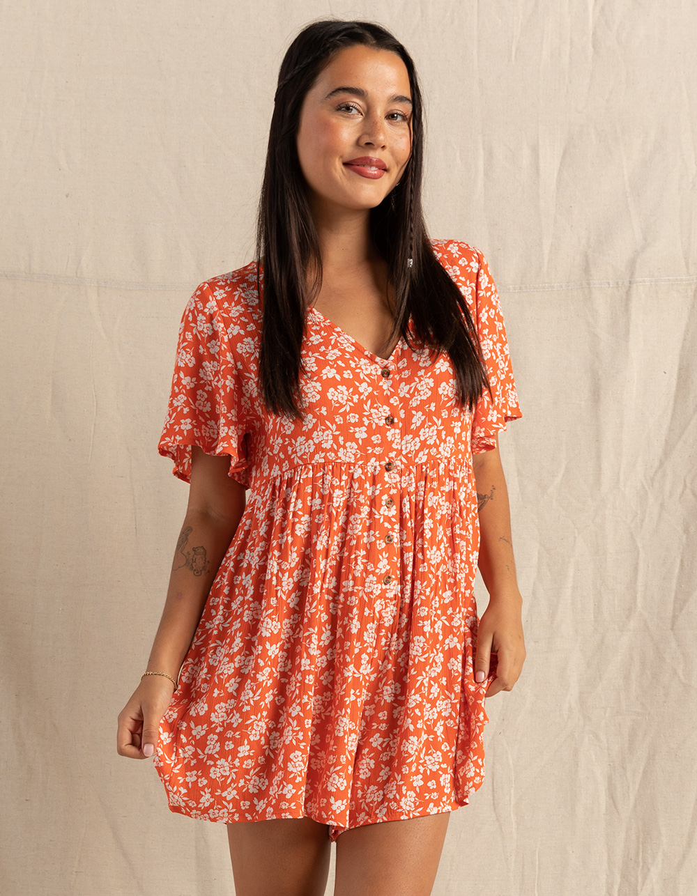 BILLABONG Spring Daze Womens Romper - CORAL