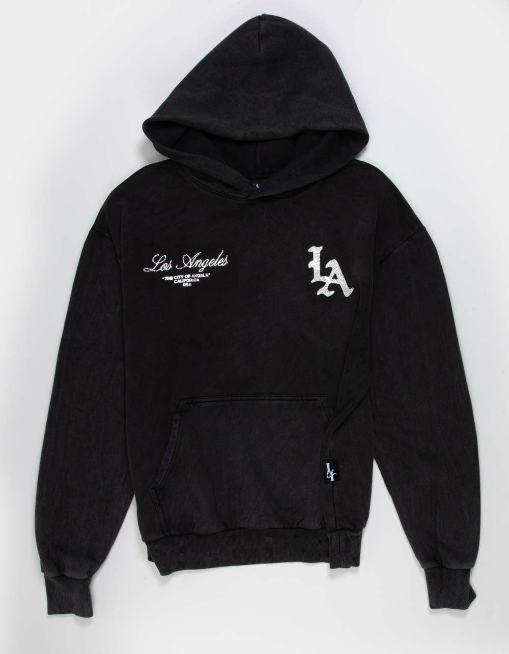 LA FAMILIA Stone Mens Hoodie - WASHED BLACK
